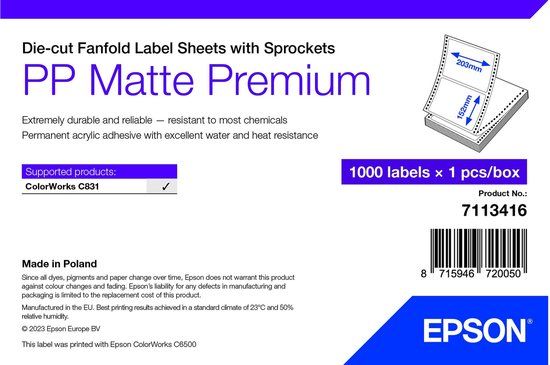Epson 7113416 printeretiket Wit Zelfklevend printerlabel