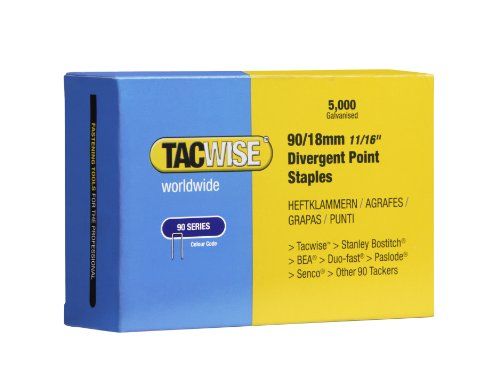 Tacwise Type 90/18mm Divergent Staples for Staple Gun (Box of 5000)