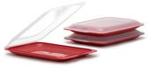 Boîte à charcuterie - Set de 4 - Mini - Avec couvercle amovible - Empilable - 17 x 3,2 x 25,2 cm