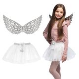 Boland - Engel Kostuumset kinderen | Vleugels en rok voor kinderkostuums, carnaval, Halloween en Kerstmis