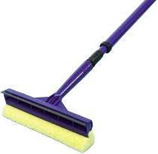 BURSTENMANN Raamwisser 20cm Met Telescoopsteel - Zwart/Geel