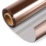 HIDBEA Eenrichtingsspiegel raamfolie, privacy overdag, zonwerend, reflecterende raamfolie, statische hechting, warmteregulatie, getinte folie voor thuis en op kantoor, bruin en zilver, 40 x 180 cm