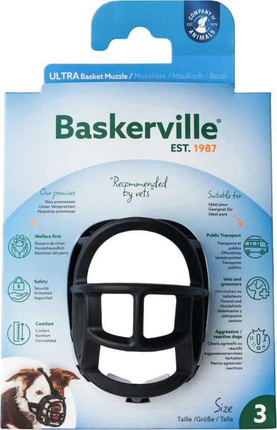 Baskerville Ultra Muilkorf Nr 3 - Blauw