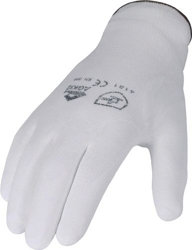 Asatex Handschoen | maat 9 wit | EN 388 PSA-categorie II | nylon met polyurethaan | 12 paar