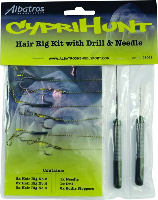 albatros Cyprihunt Hair Rig Kit&Needle&Drill 2 stuks Karper 2-4-6