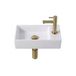 Adema Fuente fonteinset – 41x22x10 cm – céramique blanc brillant – trou de robinet à droite – robinet or brossé