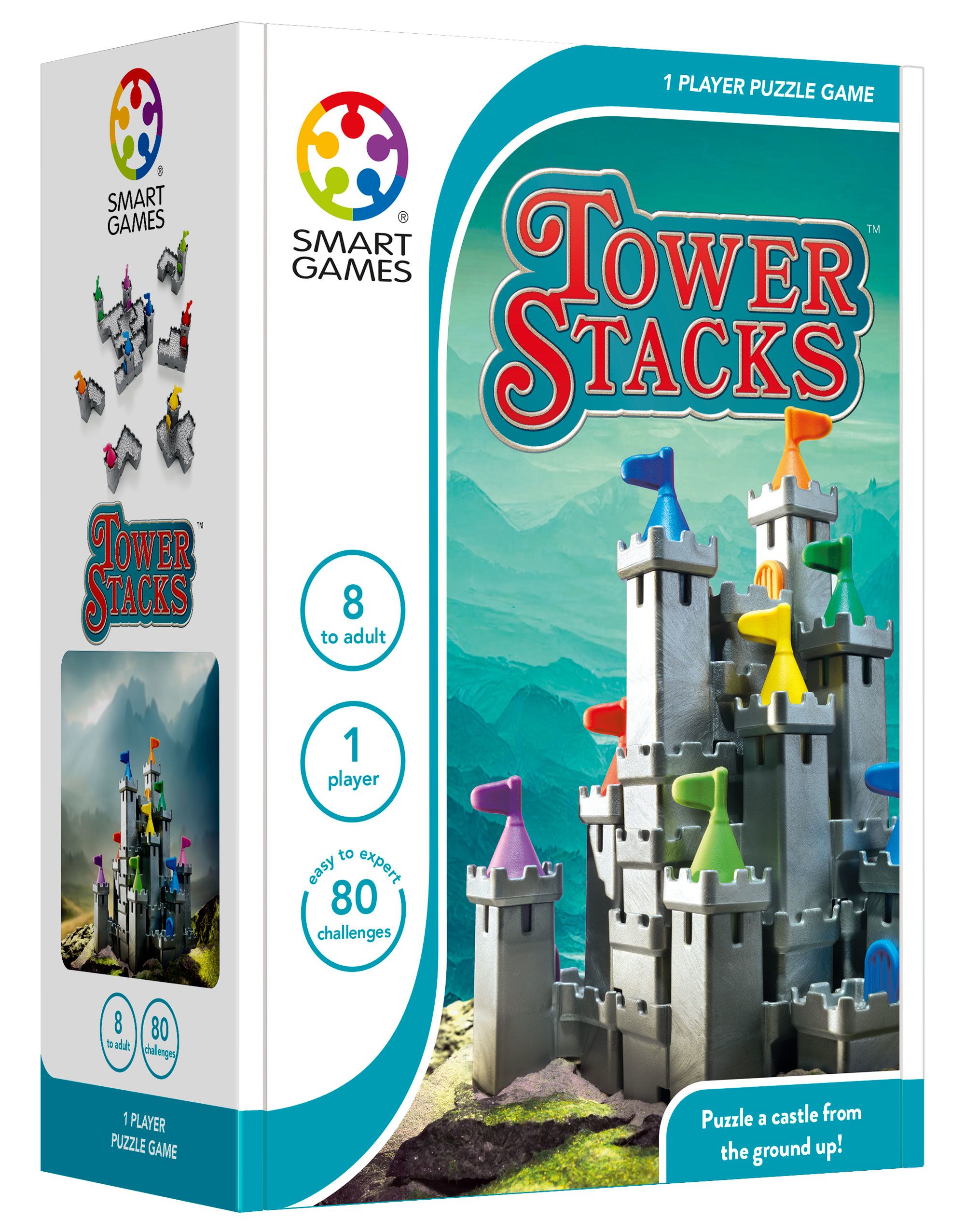 SmartGames Tower Stacks Slotpuzzel - 3D Denkspel - 80 Uitdagingen