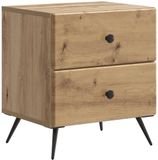 vidaXL Nachtkastje Artisanaal eiken 43 x 34,5 x 47,5 cm Bewerkt hout