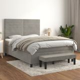 Maison Exclusive - Sommier à lattes de lit et matelas gris clair 140x200cm velours