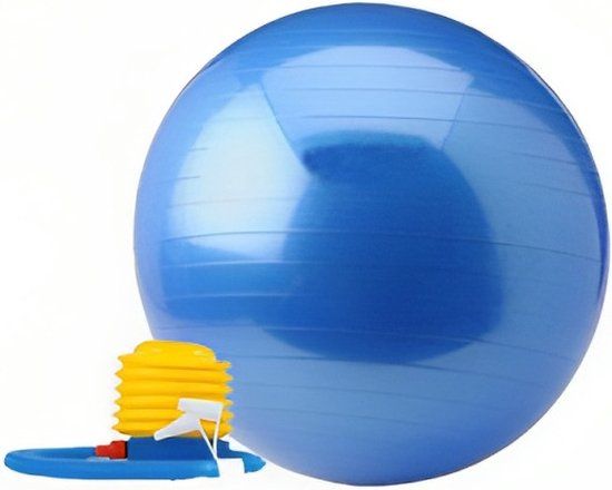 Focus Fitness Fitnessbal - 55 cm - Blauw - Gymball incl. voetpomp
