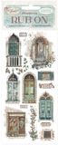 Stamperia - Venice City of Art Rub-On 4x8,5 Inch Doors and Windows (DFLRB169)