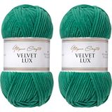 Utopia Crafts Velvet Lux Chenillegaren, fluweelgaren, superzacht, naalddikte 8-10 mm, 2 x 100 g, dekens, kussens, knuffeldieren, Amigurumi (jadegroen)
