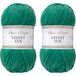 Utopia Crafts Velvet Lux Chenillegaren, fluweelgaren, superzacht, naalddikte 8-10 mm, 2 x 100 g, dekens, kussens, knuffeldieren, Amigurumi (jadegroen)