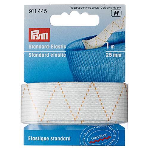 prym 911445, standaard elastiek, Wit, 25 mm, 1 m