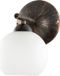 IVAN Lampe murale, noir, avec des détails dorés antiques et un abat-jour blanc, numéro d'article 9-543
