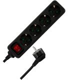 REV 0512278555 stekkerdoos, meervoudige stekkerdoos 4-voudig, 1,4 m, 3500 W, zwart