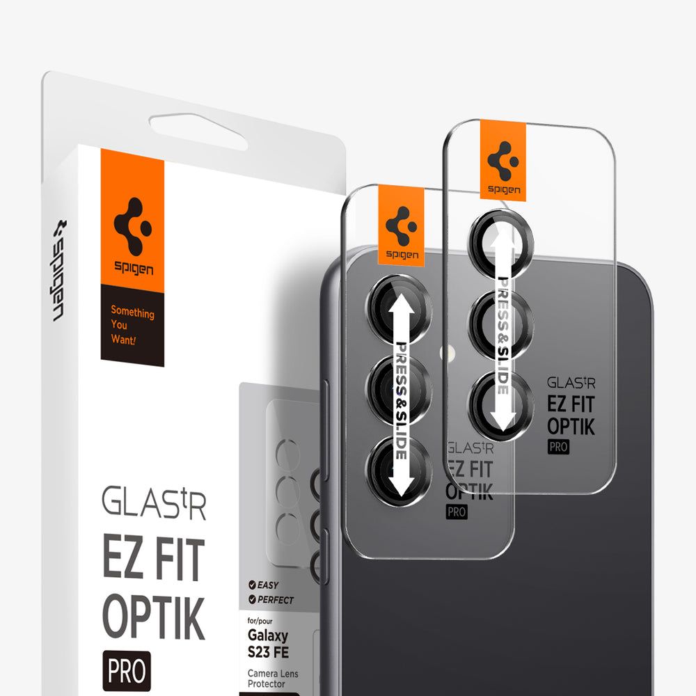 Spigen GlasTR EZ Fit Optik Pro Camera Lens Protector for Samsung Galaxy S23 FE - Transparent - 2 Pack