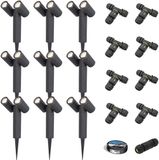 HOFTRONIC Set van 9 Pinero Dubbel LED Prikspots - GU10 - 8W - 690lm - Dimbaar - Kantelbaar - 6500K - IP64 - Zwart