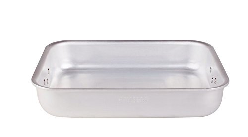Pentole Agnelli braadpan, hoekig, met 2 handgrepen, aluminium, dikte: 5 mm, zilver
