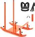 VEVOR Gewichts Slee, Staal Power Sled, Fitness Kracht Training Slippers voor Sportieve Oefening Snelheid Verbetering, Workout Fitness Apparatuur met Handvat, Compatibel met 25/51 mm Gewichts Platen, Oranje