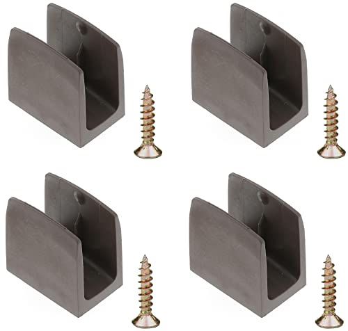 cyclingcolors 4 x Clips for Slat, Roller Shutters, Brown, Holder, Guide, Handle, Plastic, 15 mm - 18 mm, Universal Window, Wall to Screw, 4 Pieces
