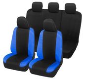 Auto Lupex Auto Accessori Autostoelhoezen compatibel met Duster, polyester-katoen, voor en achter (zwart - koningsblauw)