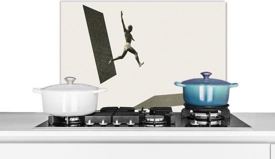 KitchenYeah Keuken Spatscherm - 60x40 cm - Vintage Design - Aluminium