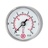 Riegler 102440-4162 Standardmano, CrNi-staal, G 1/4 midden achter 0-1,6 bar, Ø 50, 1 st.