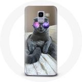 Maniacase Hoesje voor Samsung Galaxy A6 2018 Kat met paarse bril