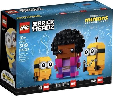 LEGO 40421 Brickheadz Minions Belle Bottom, Kevin en Bob