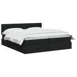 vidaXL Ottoman bed met matras en hoofdeinde, 2 stuks, zwart, gestoffeerd