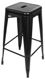 Set van 4 barkrukken - Industriële metalen barkrukken - Zit hoogte 76 cm - Draagvermogen tot 150 kg - Geschikt voor keuken en restaurant - Zwart