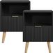 en.casa Table de chevet Nand set van 2 flottant avec tiroir 55x40x30 cm noir