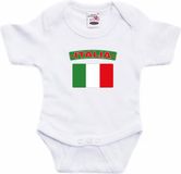 Bellatio Decorations Shoppartners Bv Italia baby rompertje met vlag - wit - unisex - korte mouw - katoen - maat 56