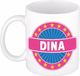 Bellatio Decorations - Dina voornaam - koffiemok - beker - wit/roze - 300 ml