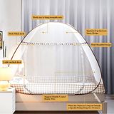 Shenzhen Haorui Industrial Technology Co., Ltd. Moustiquaire pliable, Moustiquaire de lit pliable, Moustiquaire de voyage portable, Tente de camping anti-moustiques à double porte, Bleu 150x200cm
