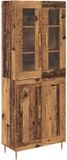 vidaXL Highboard Oudhout 69,5 x 34 x 180 cm Bewerkt hout