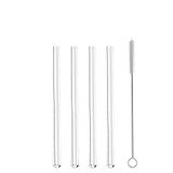 Metaltex Rietjes herbruikbaar 15 cm glas transparant 4 stuks