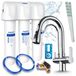 Ari robinet de cuisine 3 voies Nordic, chrome, robinet d'évier extractible. Incluant le système de filtration d'eau Aquaphor Kristall A, modèle sous plan