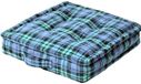 Unyqoos® Handgemaakt geruit zitkussen Blackwatch Tartan Blauw