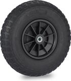 Merkloos Relaxdays kruiwagenwiel 4.00-6 - rubber - kunststof velg - met adapters - massief - tot 100 kg - zwart