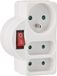 Electraline 531193 stekkeradapter - Drievoudig - Schakelaar - 3 stopcontacten 1 x 16 A - 2 x 6 A - Wit