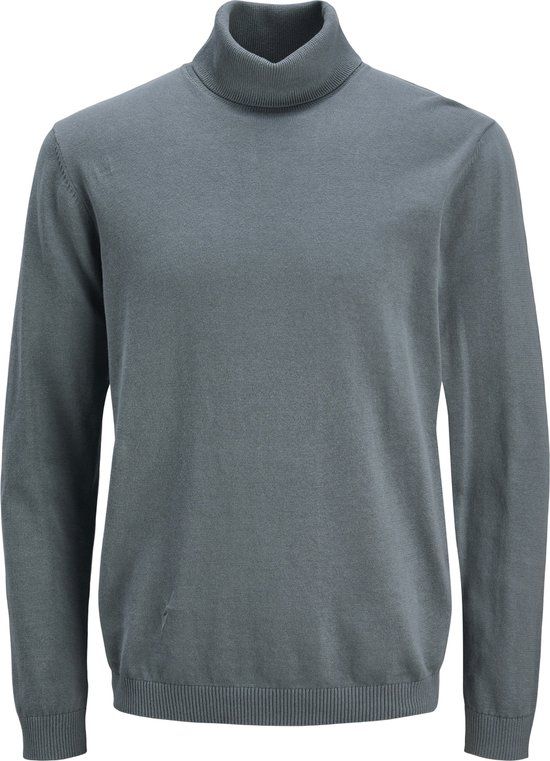 JACK&JONES Jongens Trui JJEBASIC KNIT ROLL NECK JNR Katoen Lange Mouw Regular Fit Stormy Weather Maat 176