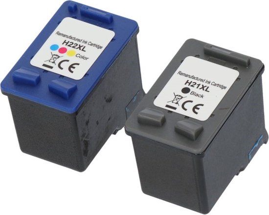 InktDL HP 21 / 22 XL Cartridge - Zwart & Kleur - Compatibel met HP Deskjet & OfficeJet Printers