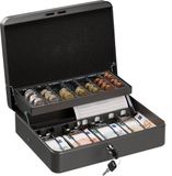Relaxdays Geldkistje met slot - Grijs - 8,5 x 30,5 x 24,5 cm