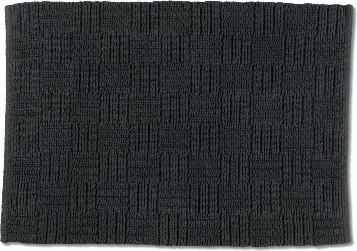 Kela Badmat Leana - 80 x 50 cm - Katoen - Donkergrijs