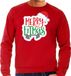 Bellatio Decorations Merry fitmas Kerst sweater / Kerst trui rood voor heren - Kerstkleding / Christmas outfit XL