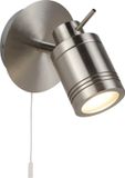 Searchlight Samson - applique murale avec interrupteur à tirette - 10 x 16 cm - IP44 - argent satiné