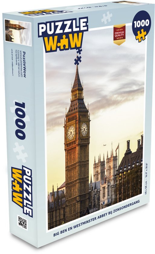 MuchoWow Puzzel Big Ben en Westminster Abbey bij zonsondergang - Legpuzzel - Puzzel 1000 stukjes volwassenen