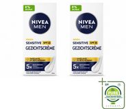 NIVEA MEN Sensitive Gezichtscrème met SPF 15 - 75 ml - 2 Stuks